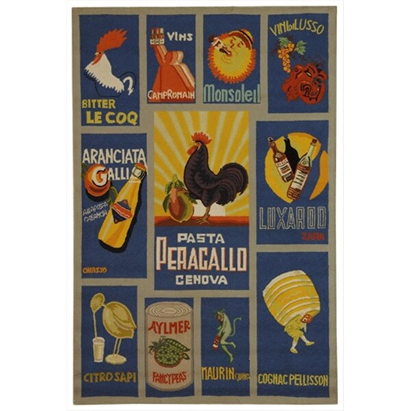 Safavieh 3 ft. - 9 in. x 5 ft. - 9 in. Small Rectangle- Transitional Chelsea Blue Hand Hooked Rug HK245C-4 - main